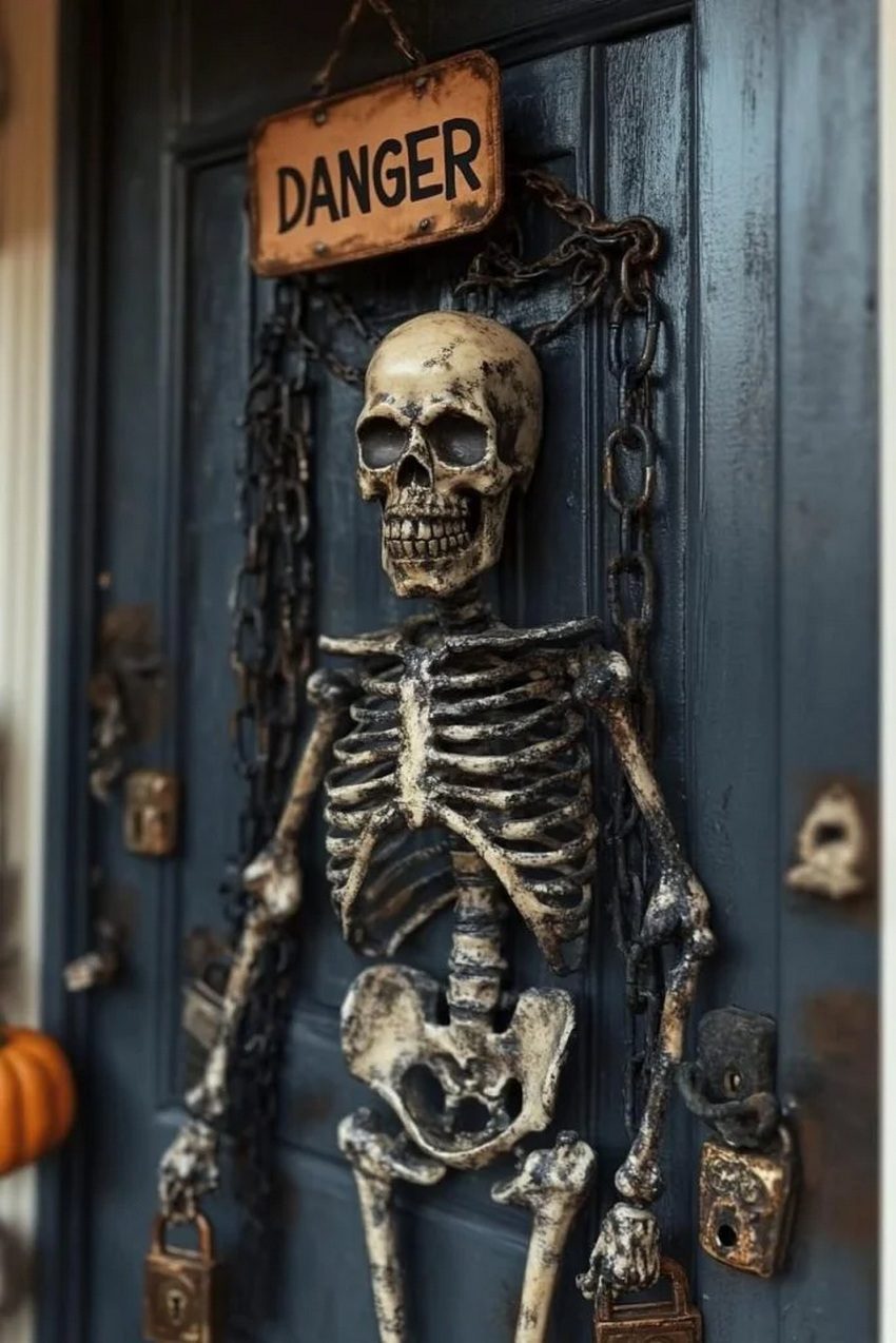 20 Unique Halloween Door Decorations For a Spooky Entrance 23 9. Spooky Metal Gate Decor Ideas 2