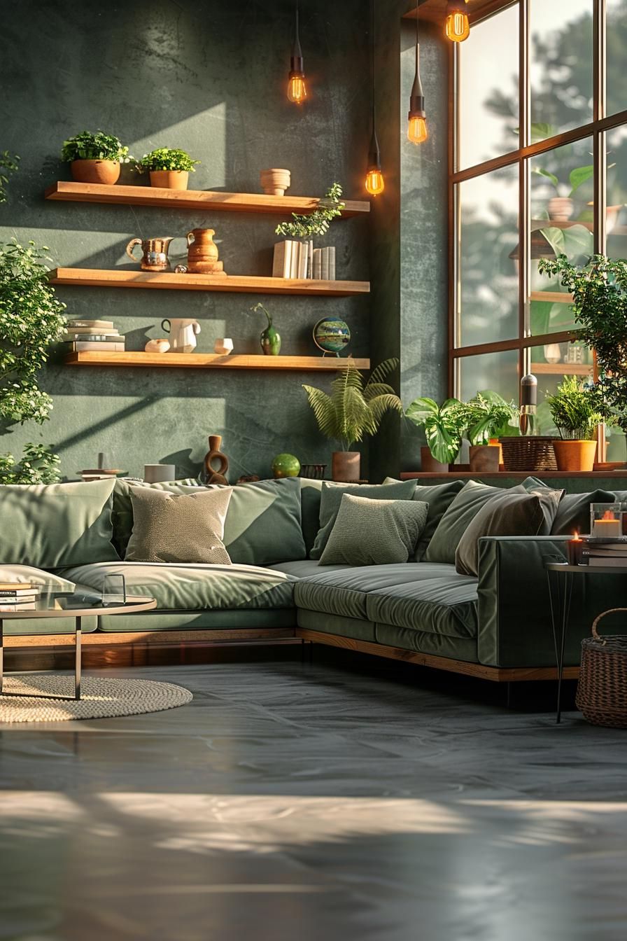 2. Modern Earthy Living Room Design-0