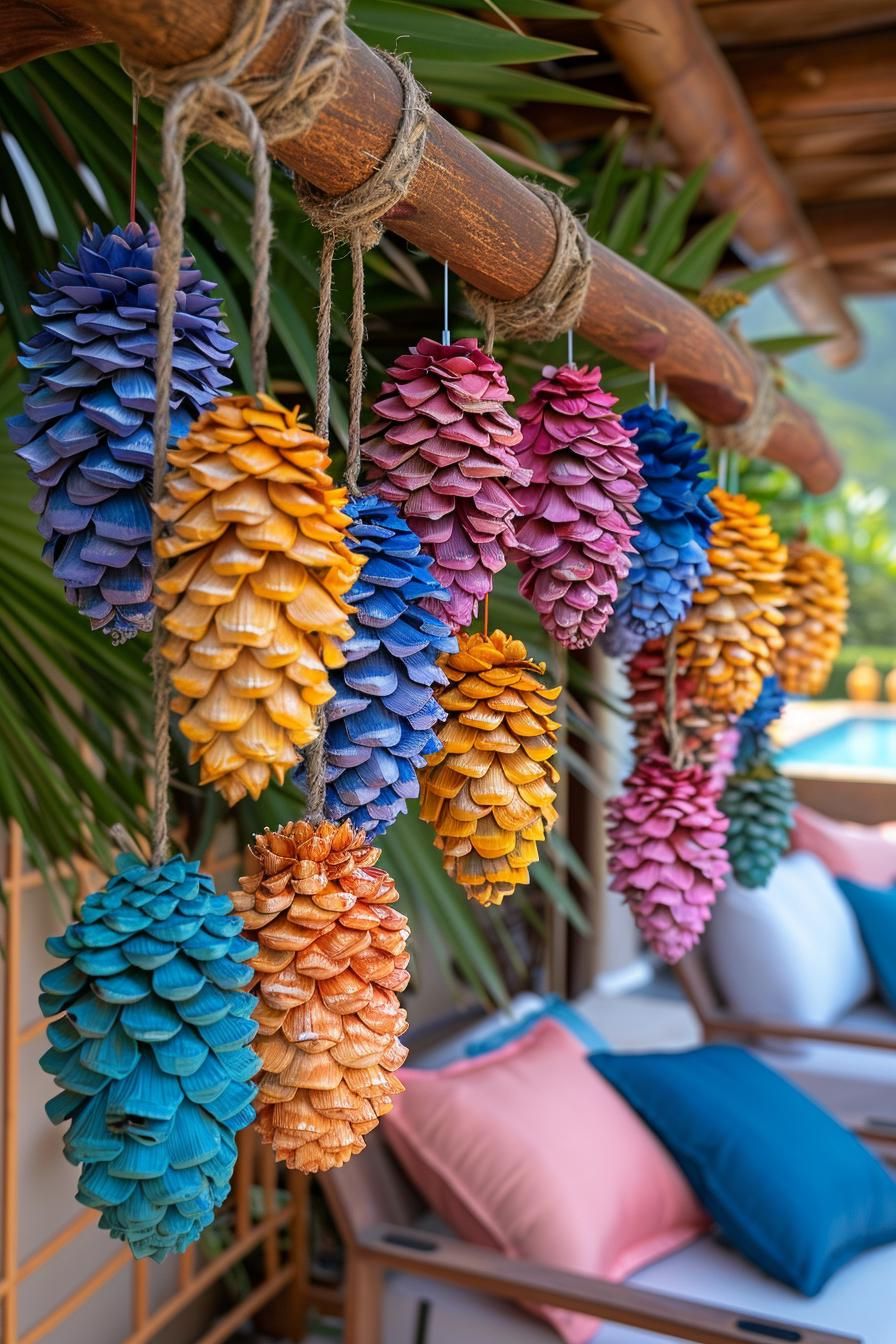 33 Creative DIY Yard Art Ideas You’ll Love To Craft 13 4. Pinecone yard art inspiration-2