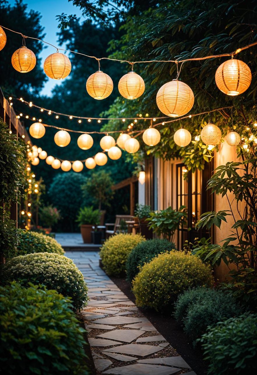 33 Creative DIY Yard Art Ideas You’ll Love To Craft 73 30. String Light Sphere Art Ideas-1