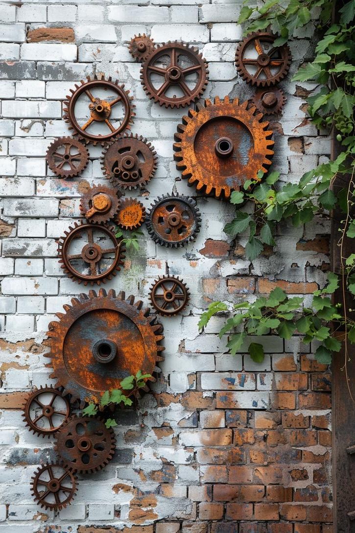 26 Easy Metal Garden Art Ideas To Inspire 9 3. Industrial Wall Art Designs-0
