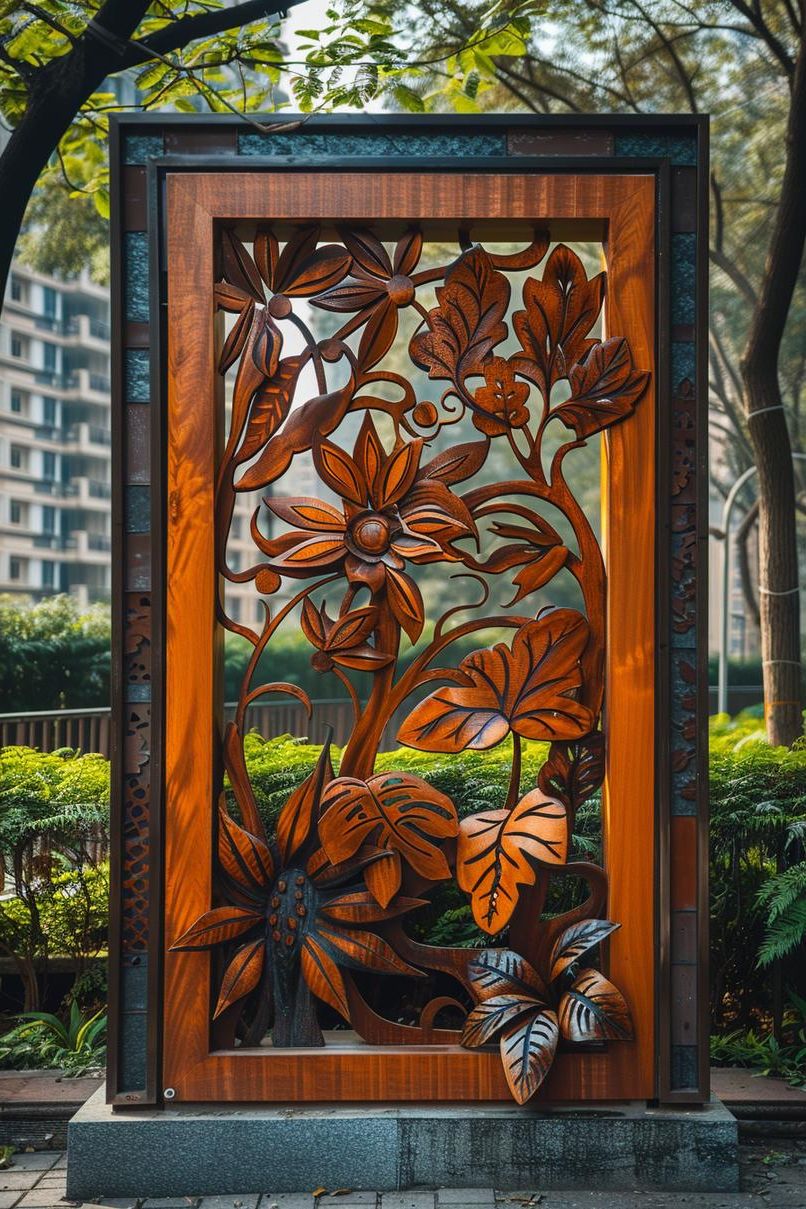 33 Creative DIY Yard Art Ideas You’ll Love To Craft 5 2. Creative Yard Art Wooden Panels-0