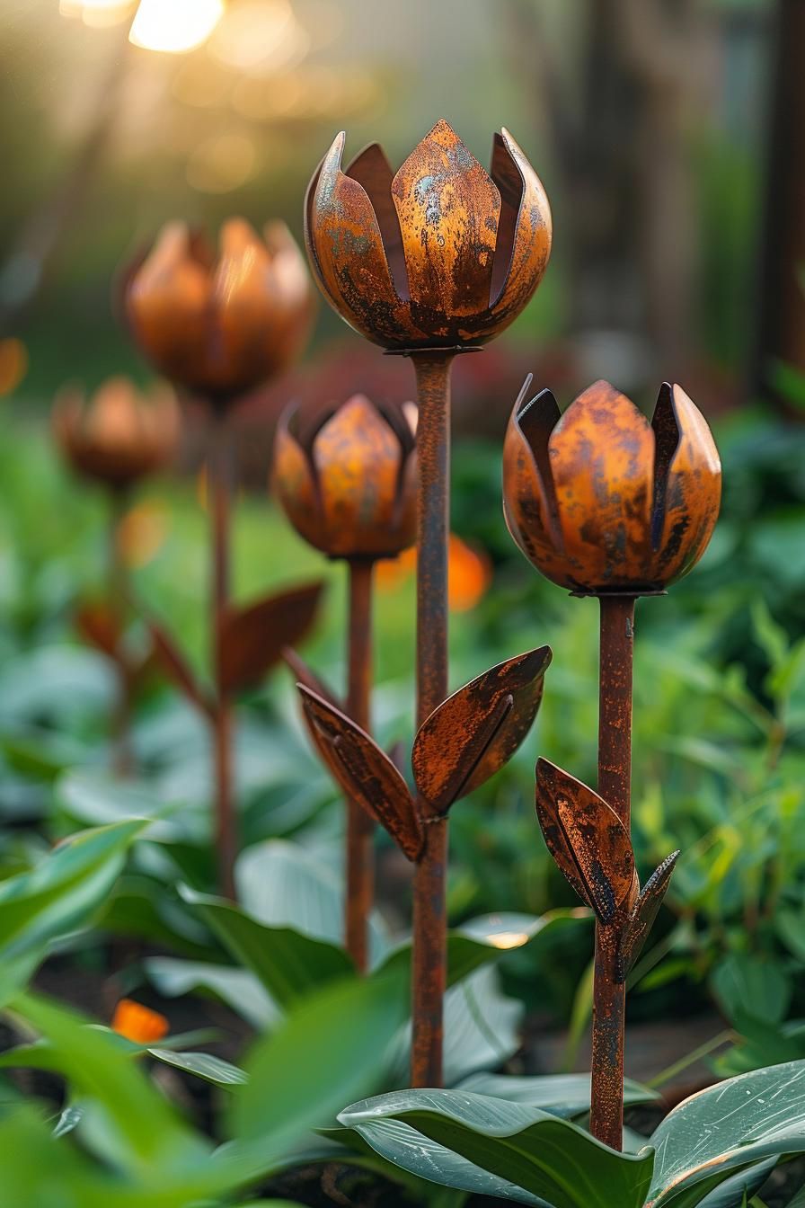 33 Creative DIY Yard Art Ideas You’ll Love To Craft 16 6. Floral Metal Sculpture Crafts-0