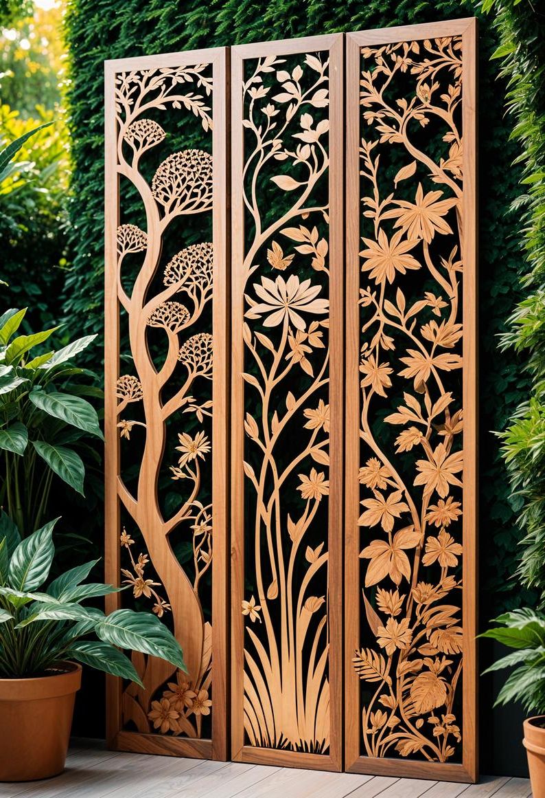 33 Creative DIY Yard Art Ideas You’ll Love To Craft 7 2. Creative Yard Art Wooden Panels-2