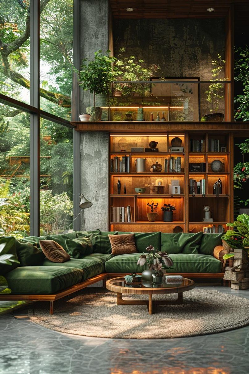 2. Modern Earthy Living Room Design-1