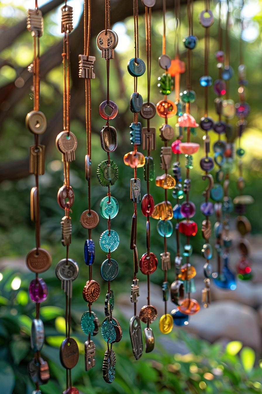 33 Creative DIY Yard Art Ideas You’ll Love To Craft 47 17. Creative Upcycled Wind Chimes-0