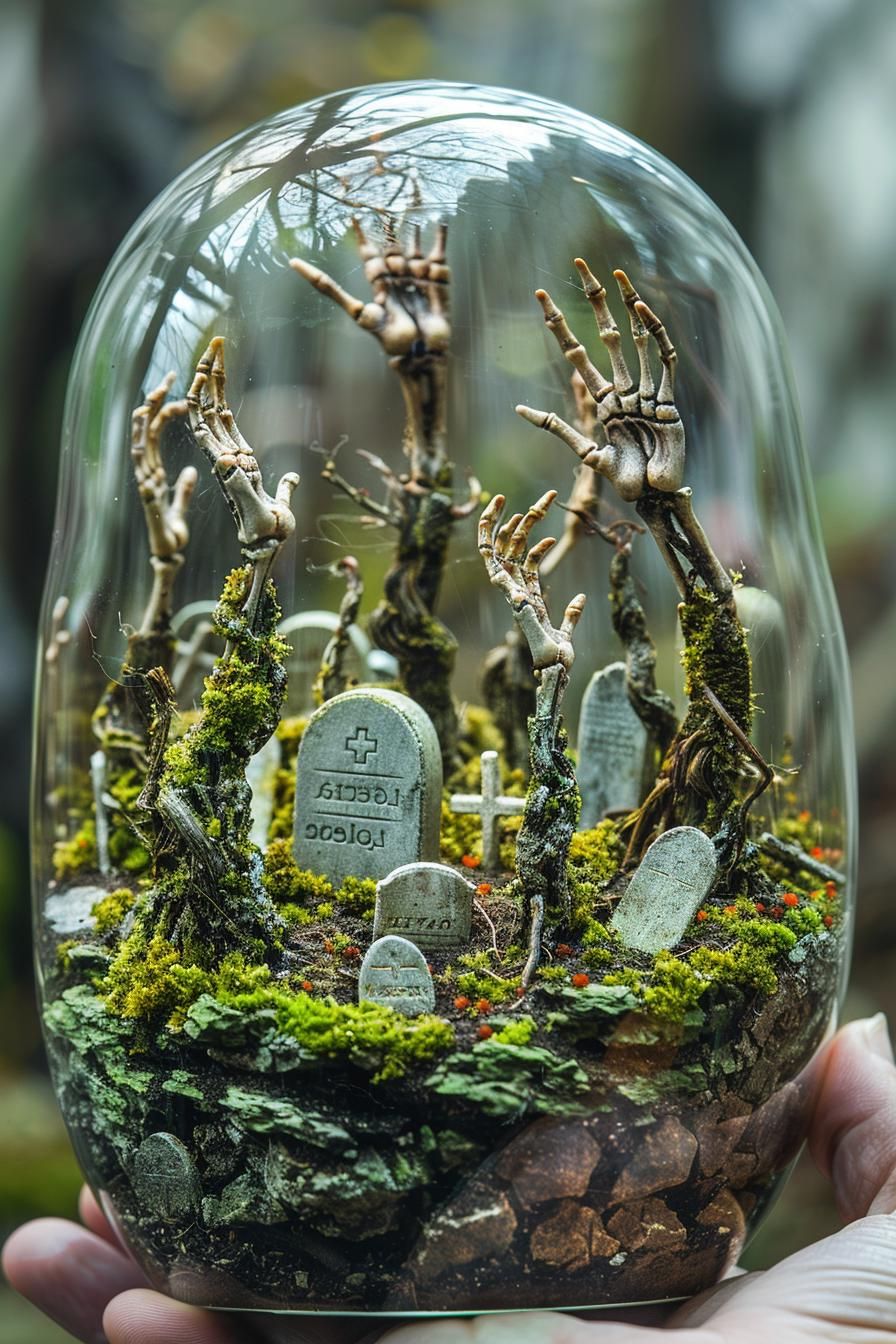 6. Spooky Terrarium Graveyard Display-0