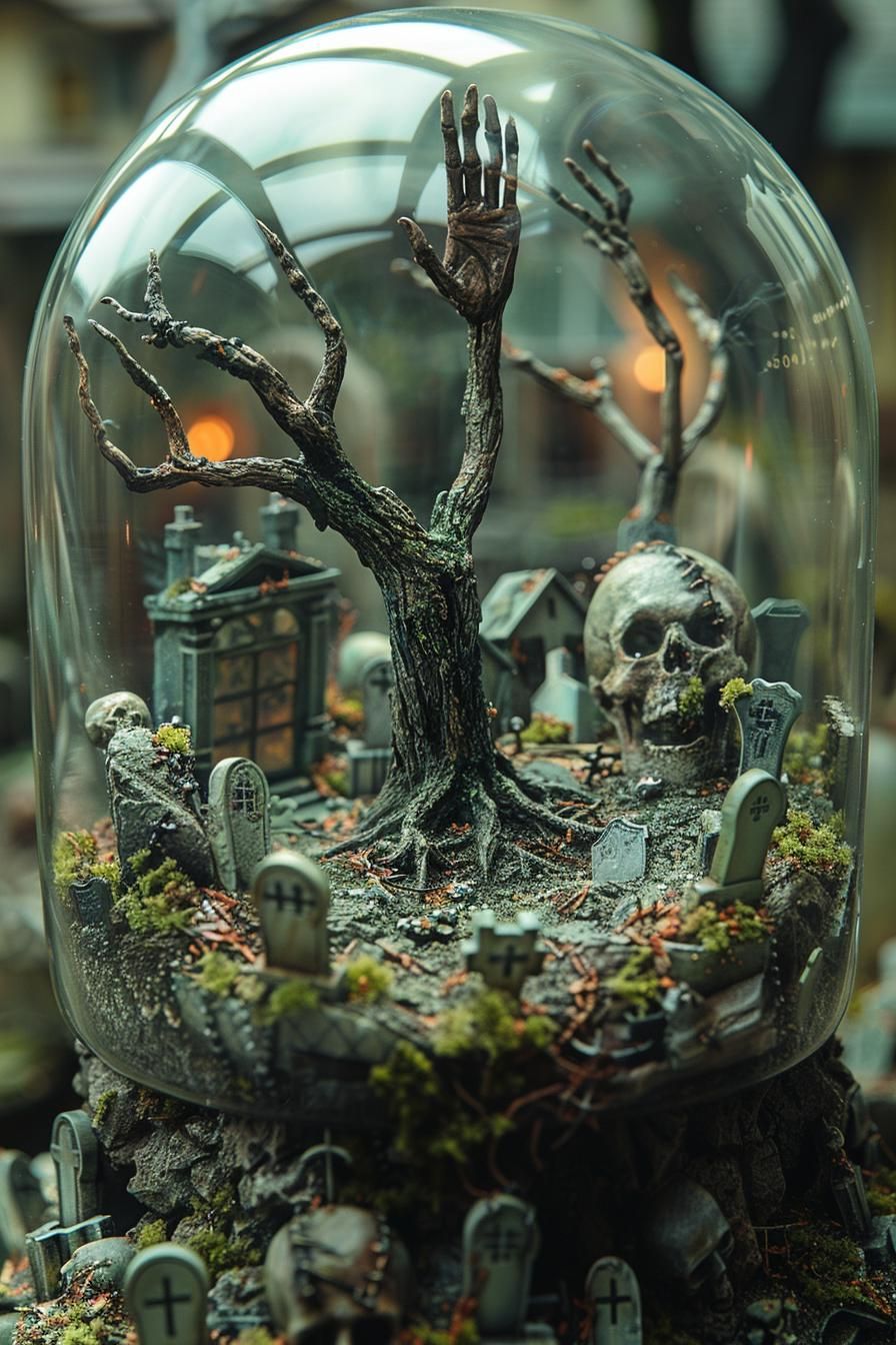 6. Spooky Terrarium Graveyard Display-1