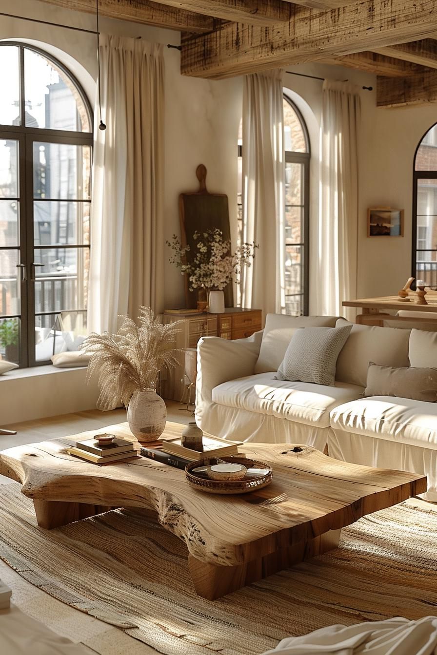 1. Natural Wood & Linen Living-2