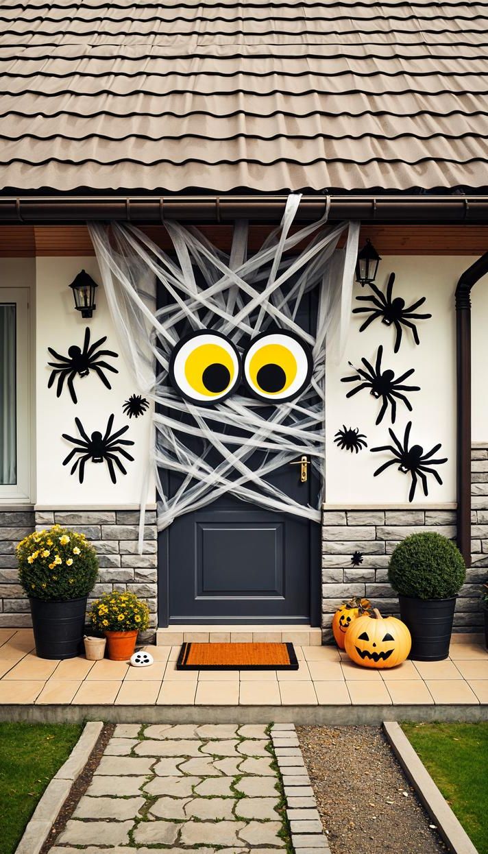 20 Unique Halloween Door Decorations For a Spooky Entrance 17 7. Spooky Eyeball Wreath Sound Effects-0