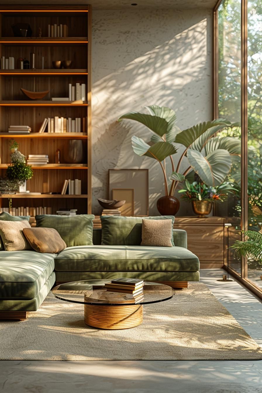 2. Modern Earthy Living Room Design-2