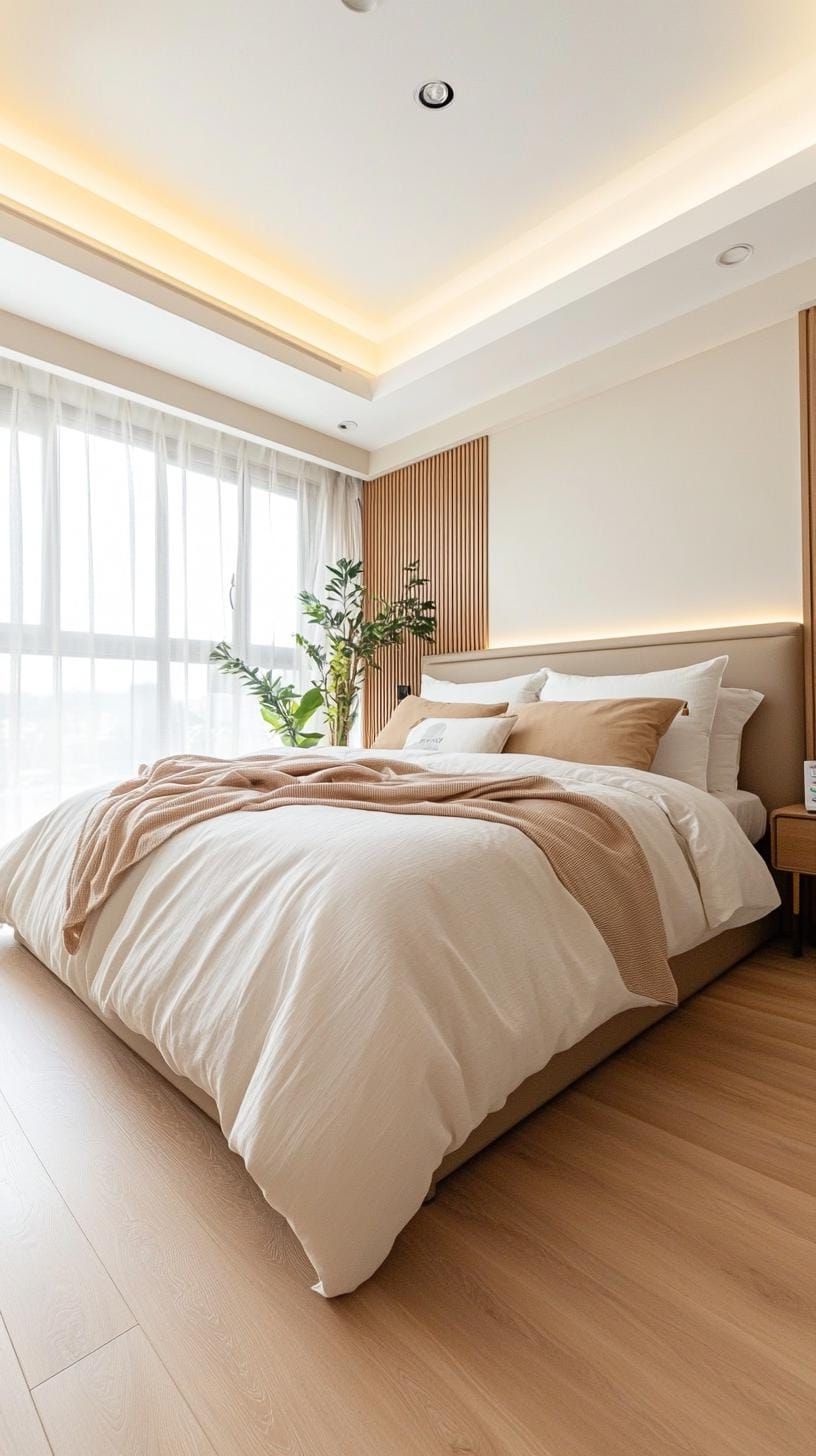 20 New Minimalist Bedroom Ideas to Inspire Your 2025 Refresh 36 11. Sleek Technology: Integrate smart home gadgets in an unobtrusive, minimalist design-1
