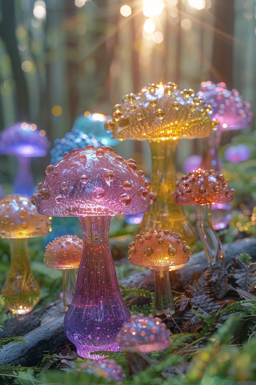 33 Creative DIY Yard Art Ideas You’ll Love To Craft 56 22. Glass Mushroom Garden Decor-0