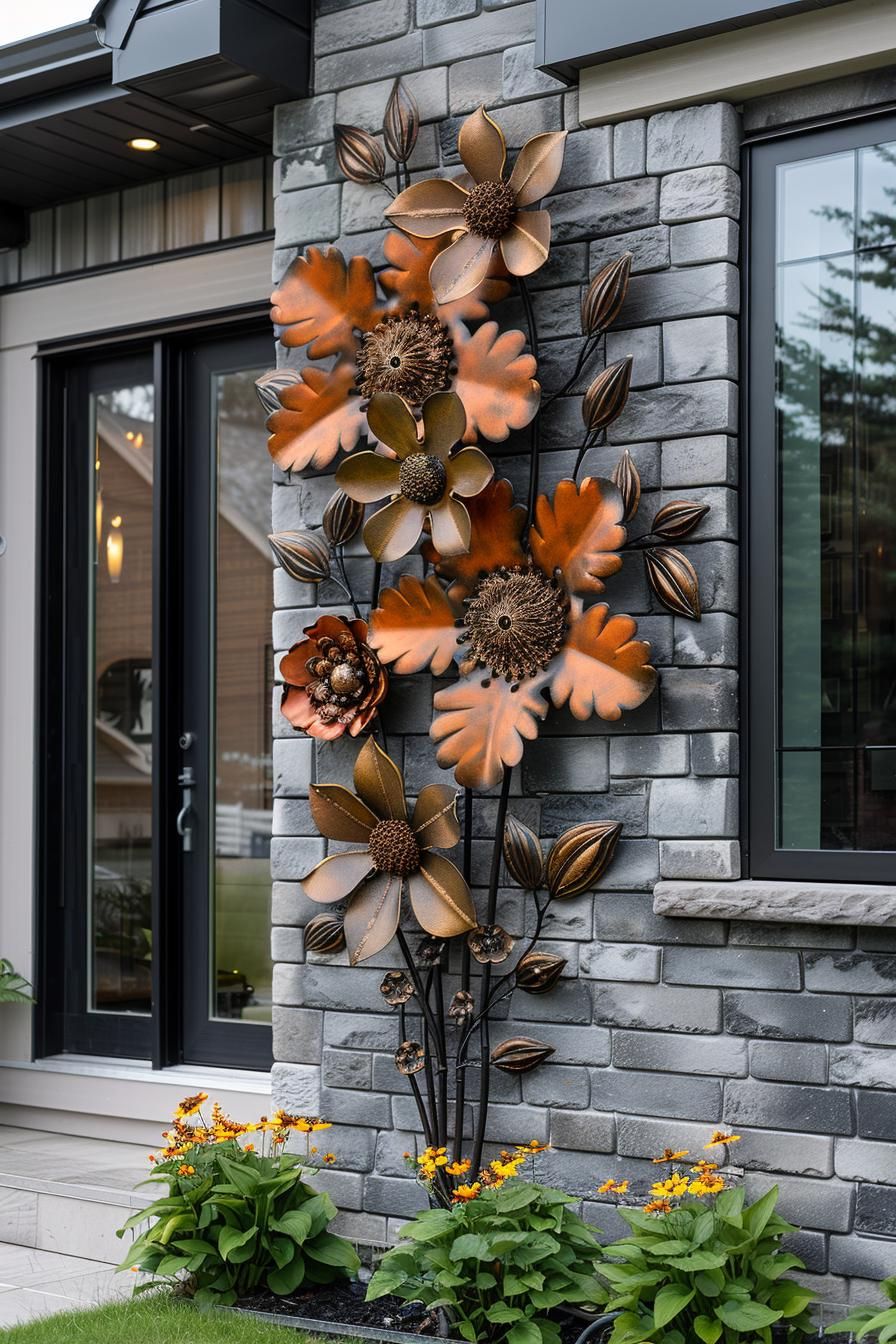 26 Easy Metal Garden Art Ideas To Inspire 20 6. Metal Flower Wall Art Ideas-2
