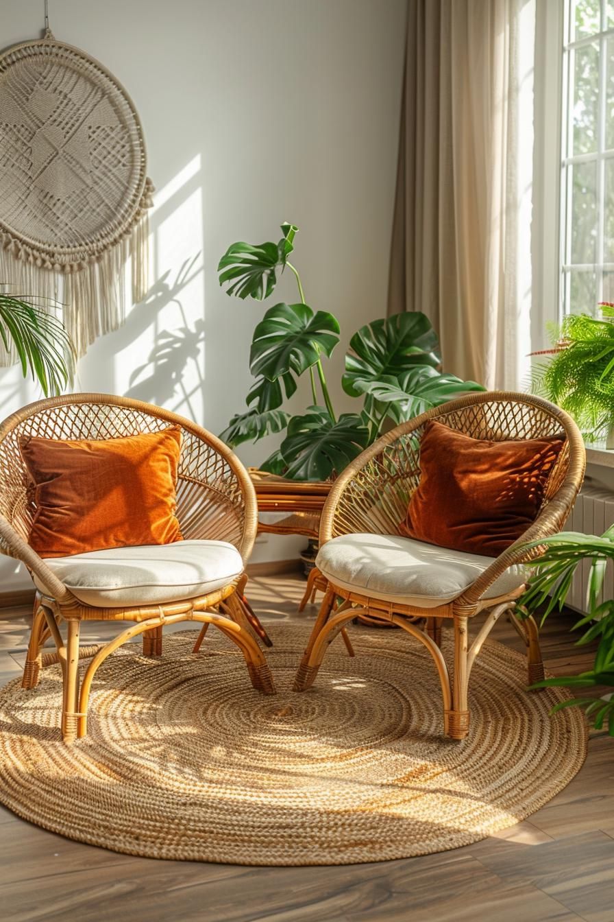 3. Boho Vibe with Rattan Accents-2