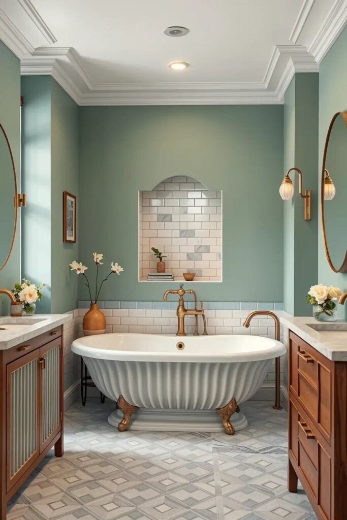 61 Bathroom with  Serene Sage and Blue Ideas