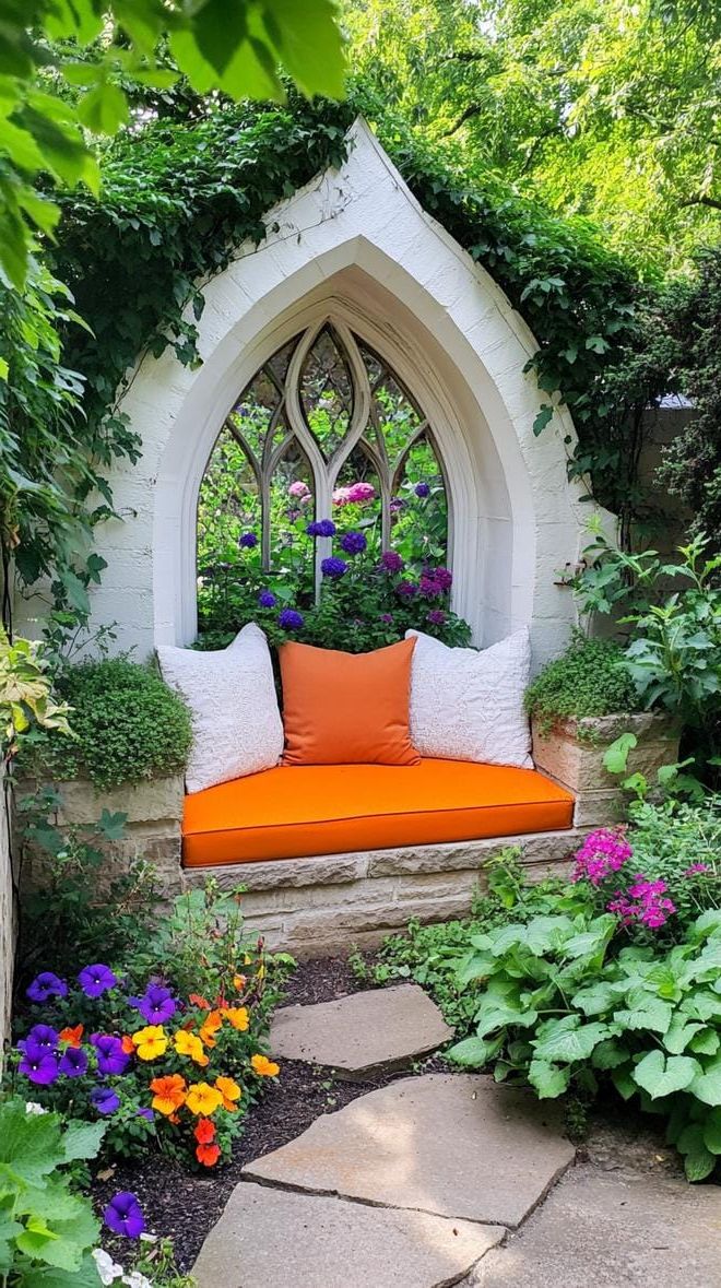 20. Small hidden nook with gothic arched window-0