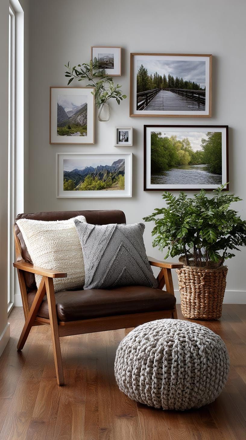 37 Gallery Wall Decor Ideas to Transform Any Room 98 33. Seasonal rotating wall grid with an interchangeable layout updated quarterly-0