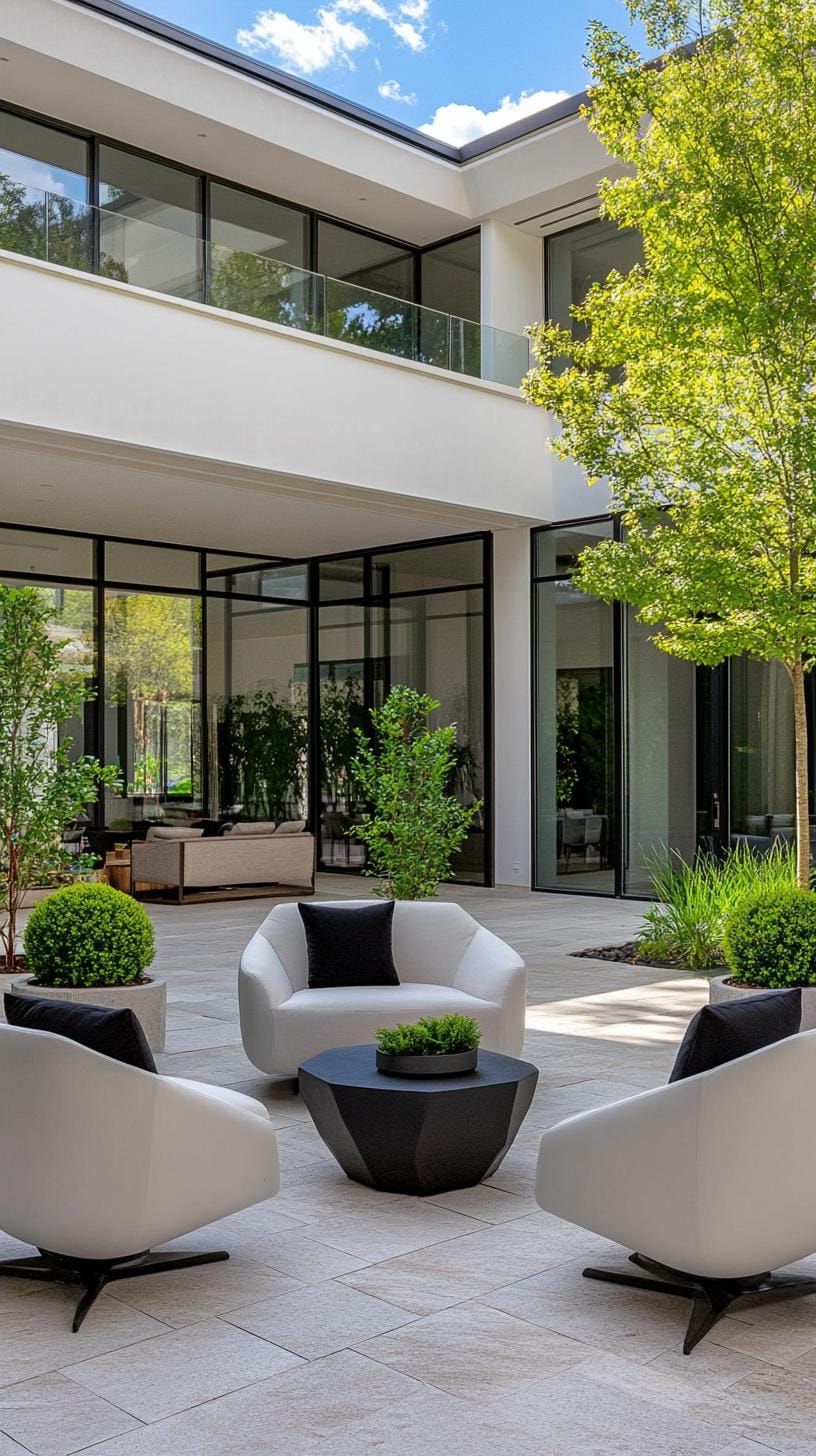 24. White modern outdoor lounge with black accents-2