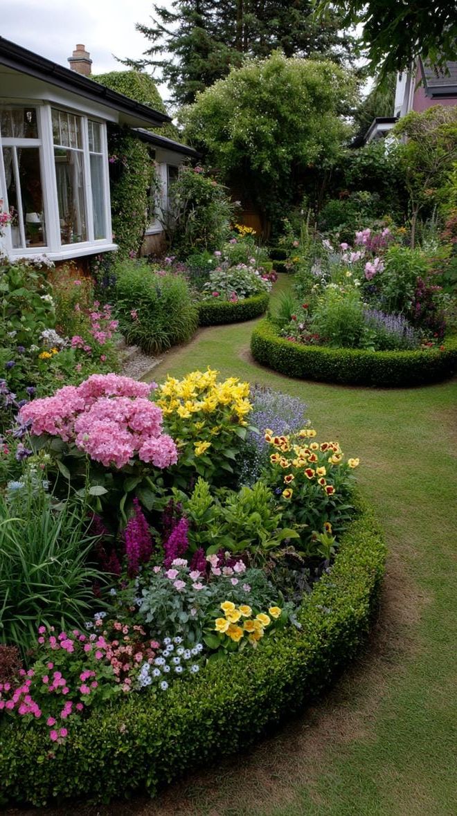 10. Circular garden beds edged with low greenery-2