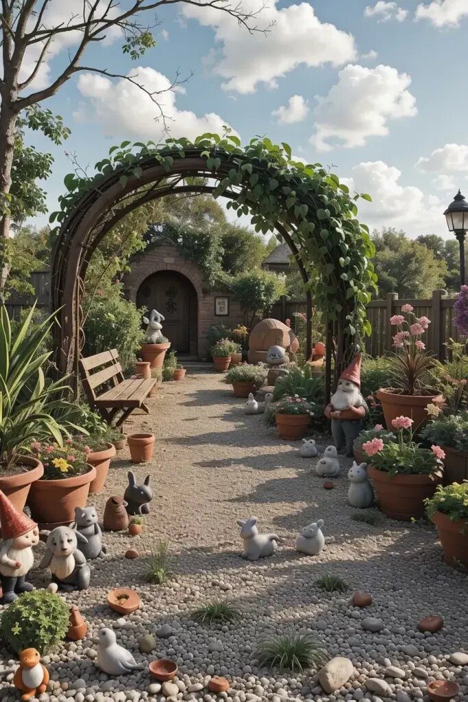 Enchant Your Outdoor Oasis: 63 Backyard Garden Figurine Ideas 42