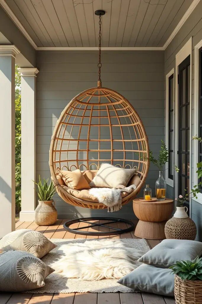 66 Unique Porch Swing Ideas to Elevate Your Outdoor Space 44