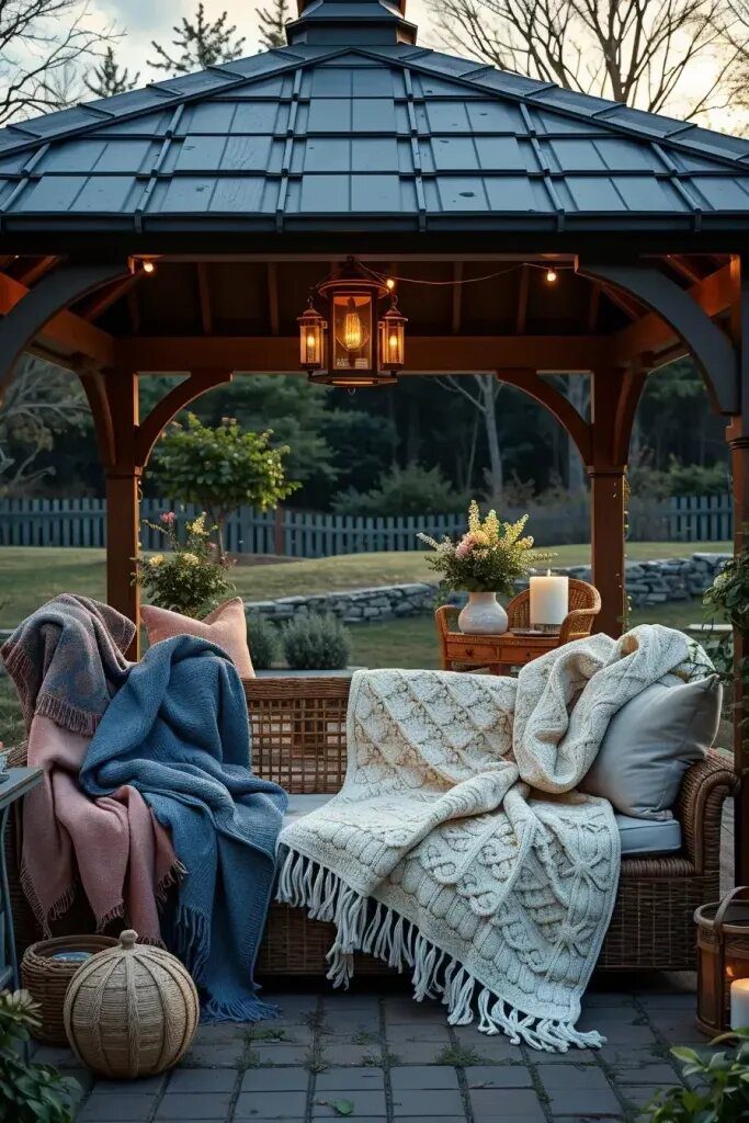 Transform Your Outdoor Oasis: 63 Cozy Gazebo Decor Ideas 9