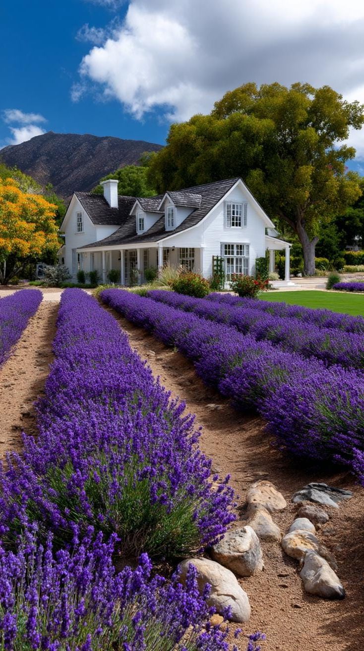 9. Lavender fields leading up to a classic farmhouse-2