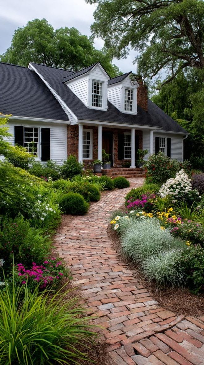 11. Front yard brick path framed by wild gardens-2