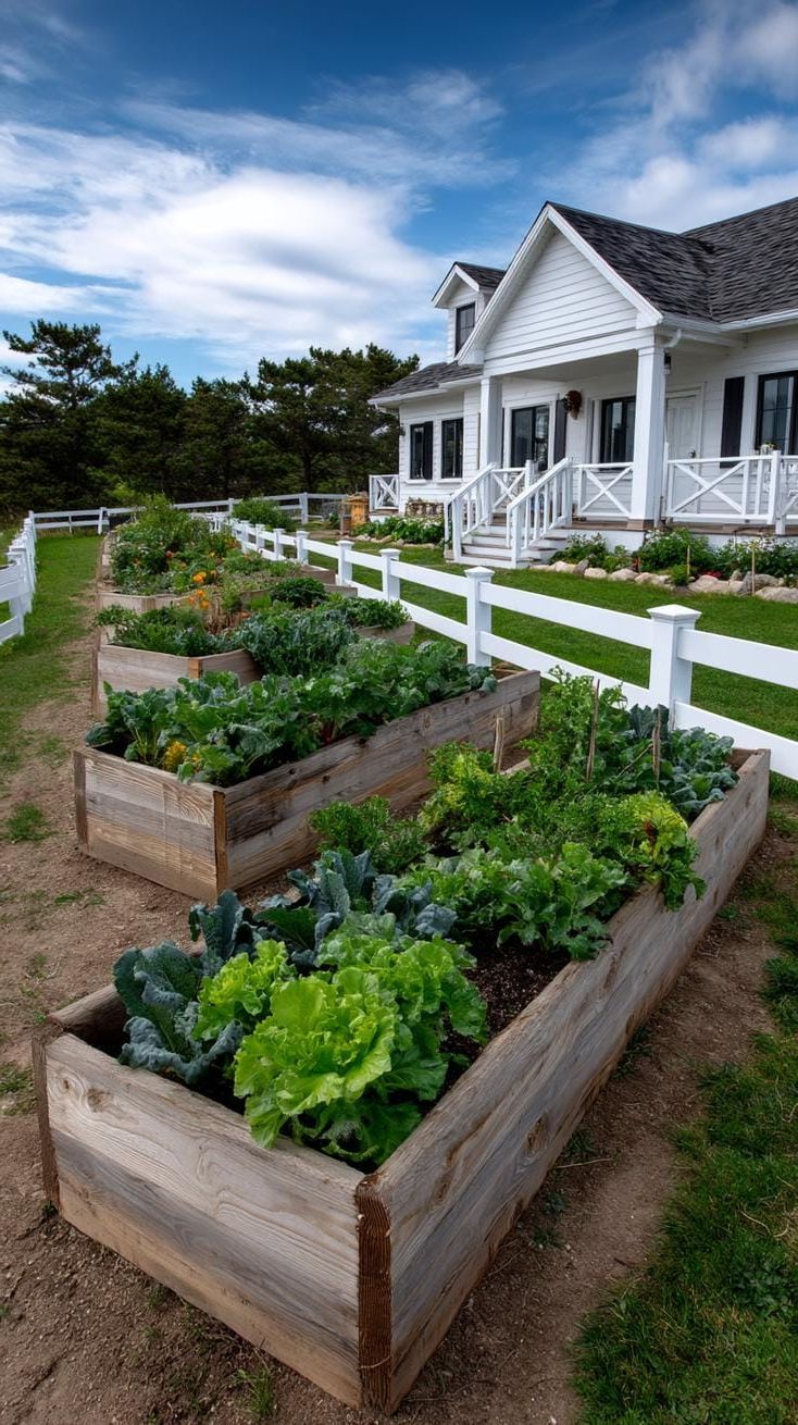 18. Raised vegetable beds surrounded by farmhouse fencing-2