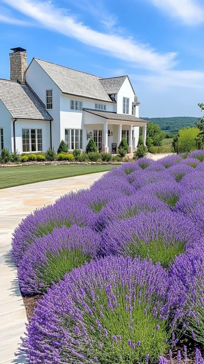 9. Lavender fields leading up to a classic farmhouse-1