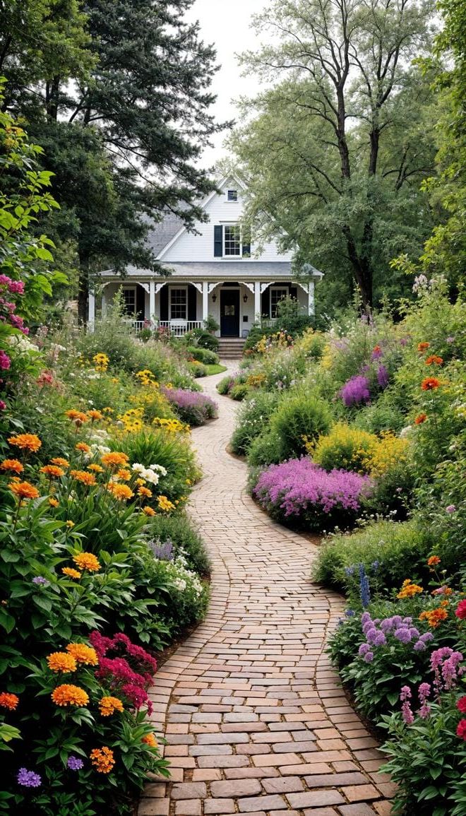 11. Front yard brick path framed by wild gardens-0
