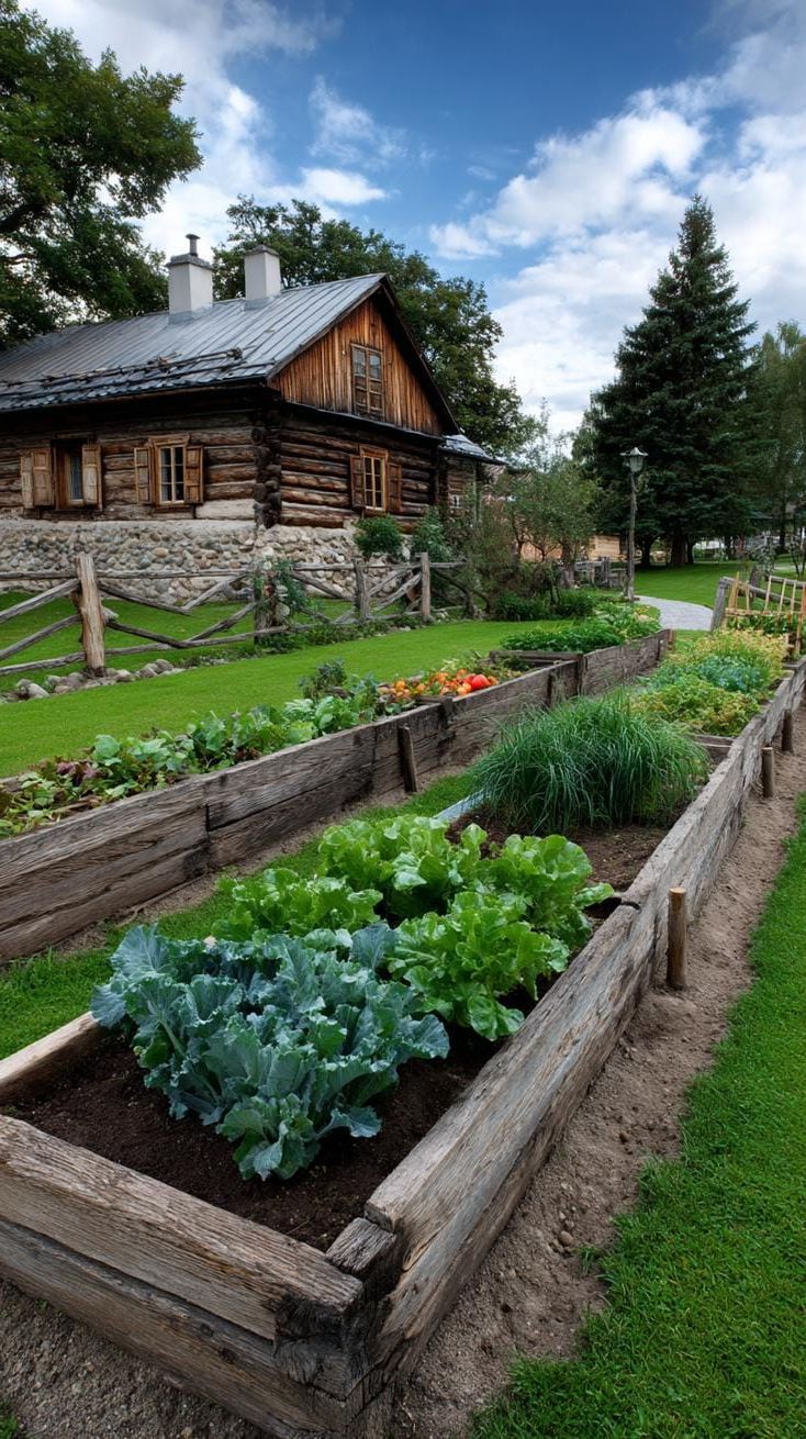 18. Raised vegetable beds surrounded by farmhouse fencing-0