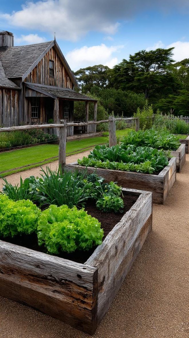 18. Raised vegetable beds surrounded by farmhouse fencing-1