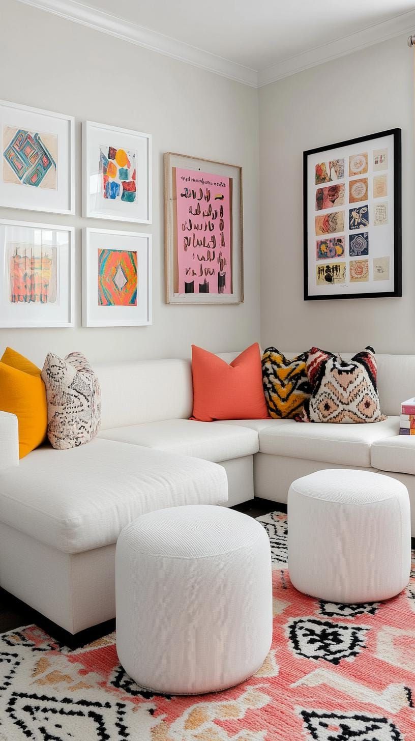 37 Gallery Wall Decor Ideas to Transform Any Room 84 28. Art and quote typography mix where graphic quotes are interspersed with visuals-0