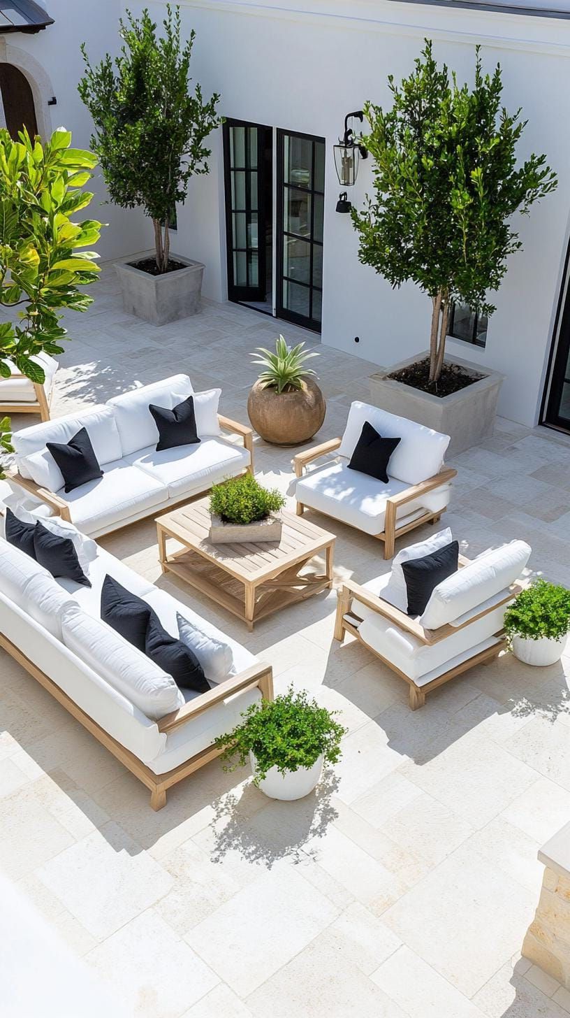 24. White modern outdoor lounge with black accents-1