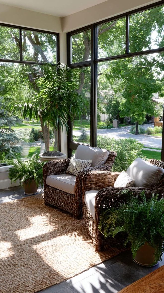 4. Porch with floor-to-ceiling windows and rattan chairs-2