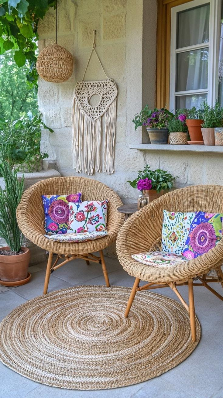 12. Small cozy patio with bright boho textiles-2