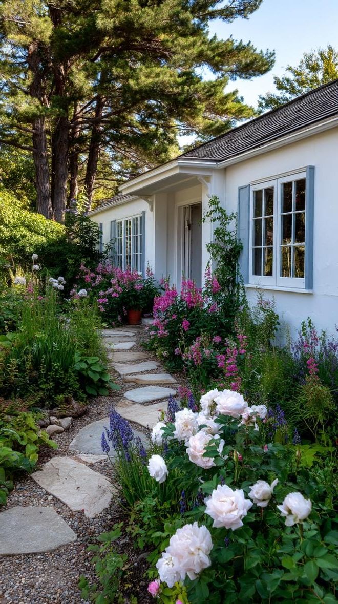 12. Lush flower corridor between two cottage walls-0