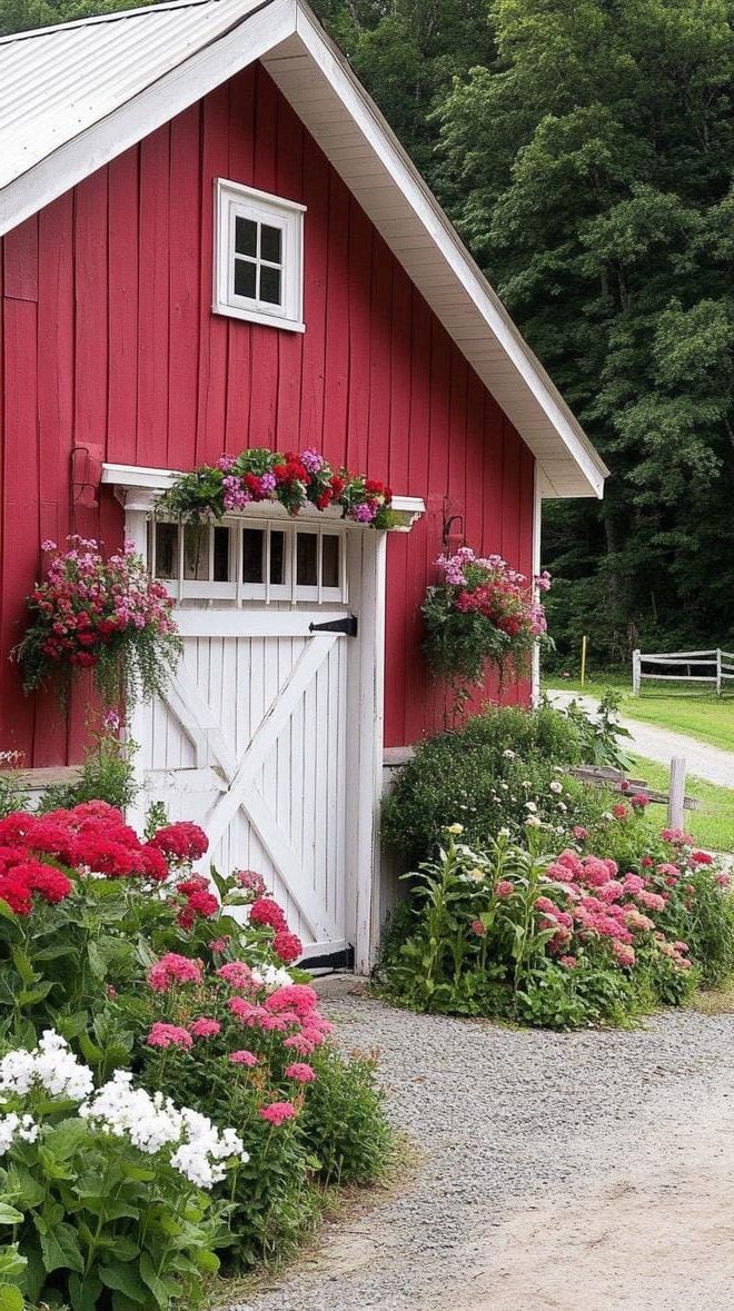 26. Vintage barnyard entry lined with wild bushes-0