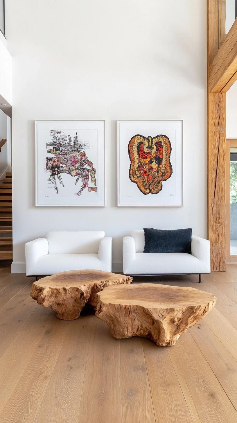 37 Gallery Wall Decor Ideas to Transform Any Room 96 32. Oversized duo statement wall featuring two large impactful frames side by side-1