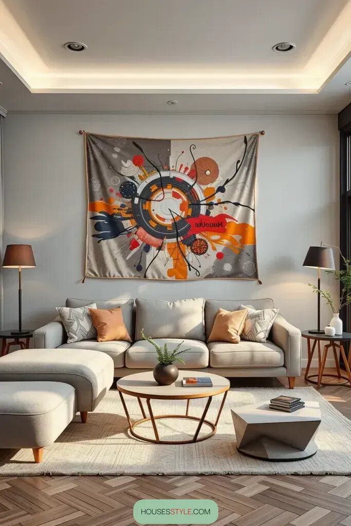 Living Room with 63 Stylish Above Sofa Wall Decor Ideas 34 final img IWRm2SKhvBPYajbWEJ7uG