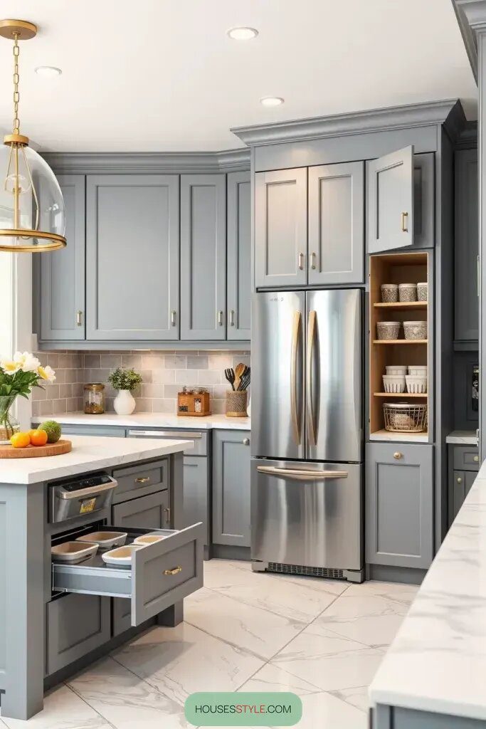 63 Inspiring Gray Kitchen Cabinets Ideas 51