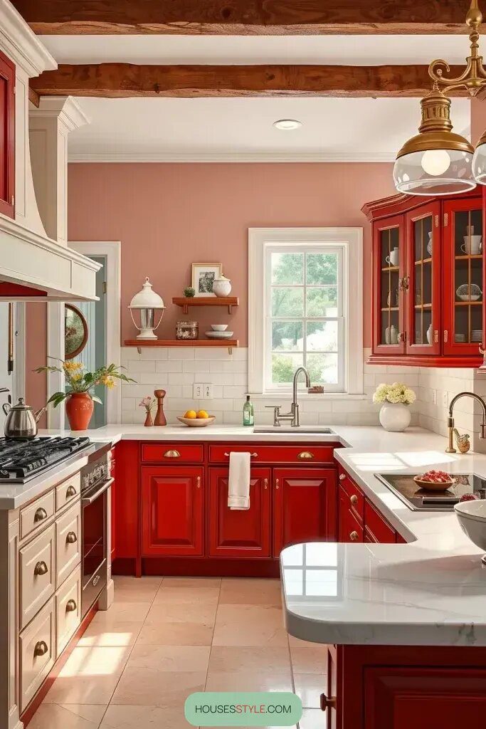 Revamp Your Kitchen with 61 Stunning Red Cabinet Ideas 6 final img Vom5lodYeAaW2M5eTuoA
