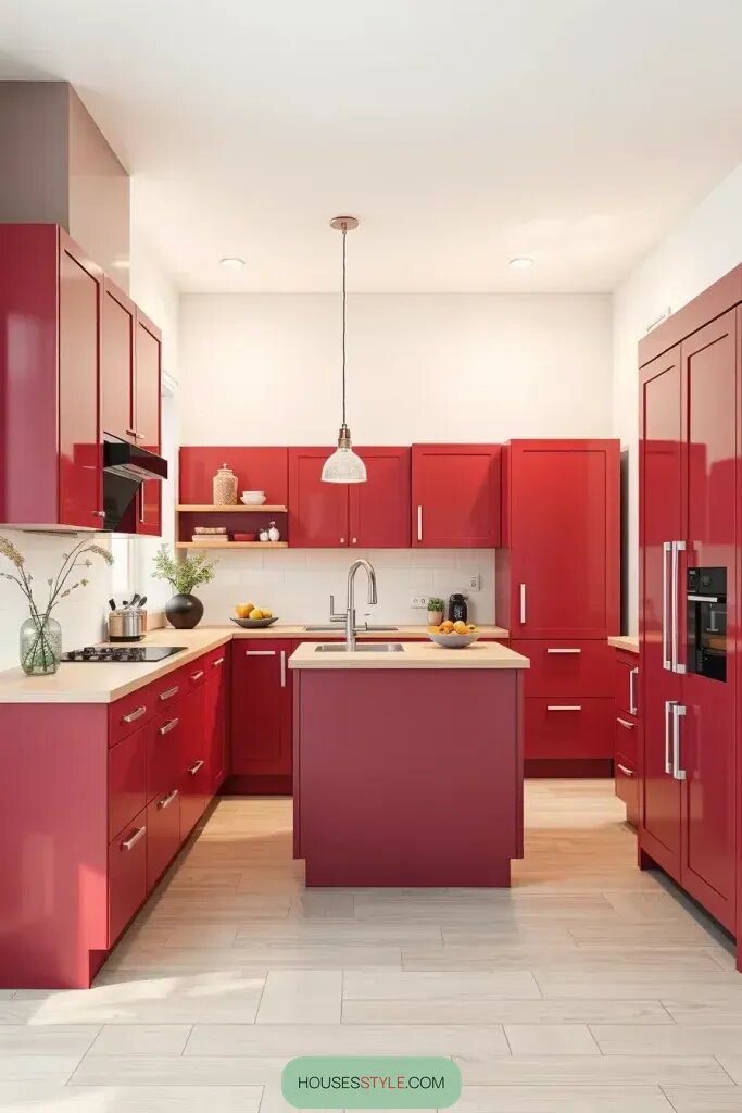 Revamp Your Kitchen with 61 Stunning Red Cabinet Ideas 41 final img l9r3hCJqZ3V7Dp8tW2KyQ