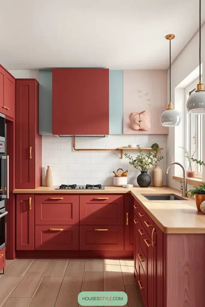 Revamp Your Kitchen with 61 Stunning Red Cabinet Ideas 40