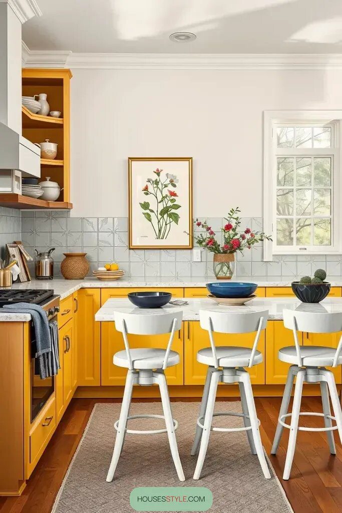 Revamp Your Kitchen with 59 Vibrant Yellow Cabinets Ideas 48
