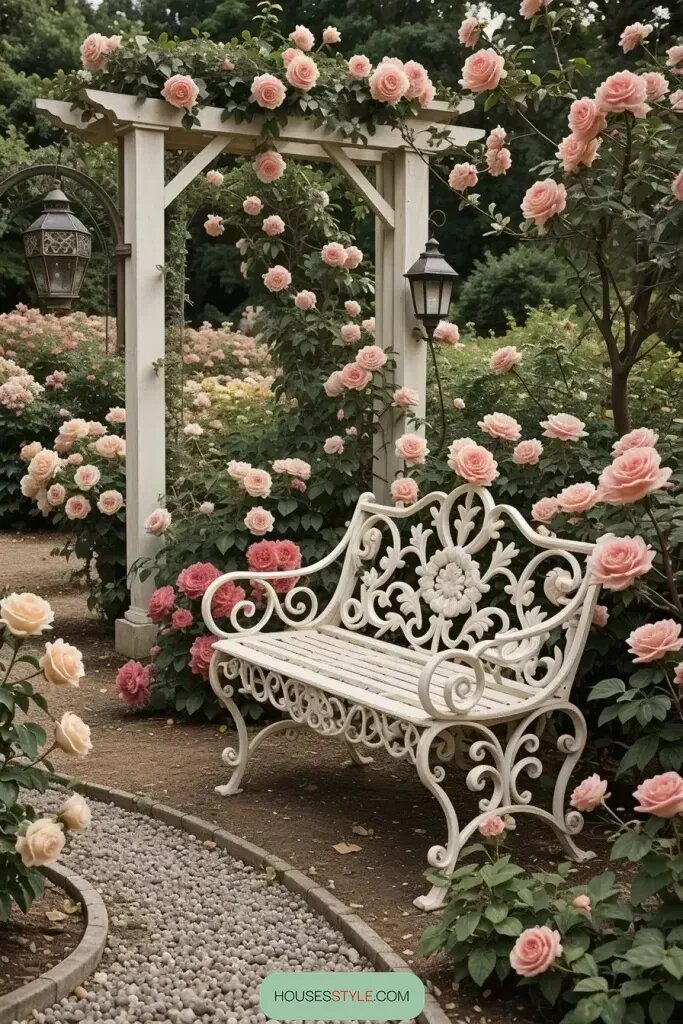 63 Stunning Garden Bench Ideas for a Stylish Outdoor Oasis 60