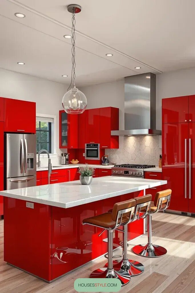 Revamp Your Kitchen with 61 Stunning Red Cabinet Ideas 59 final img sNnzp9 thtv6KGzRuCDvk