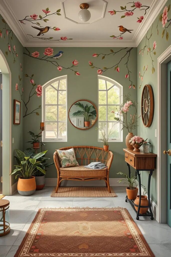 Crafting a Memorable Entryway: 63 Creative Hand-Painted Accent Ideas